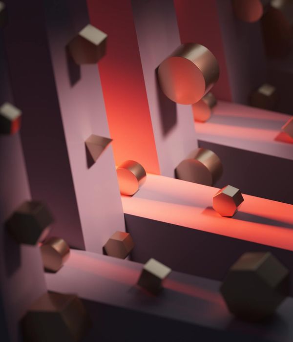 Abstract glowing geometric shapes representing inner focus